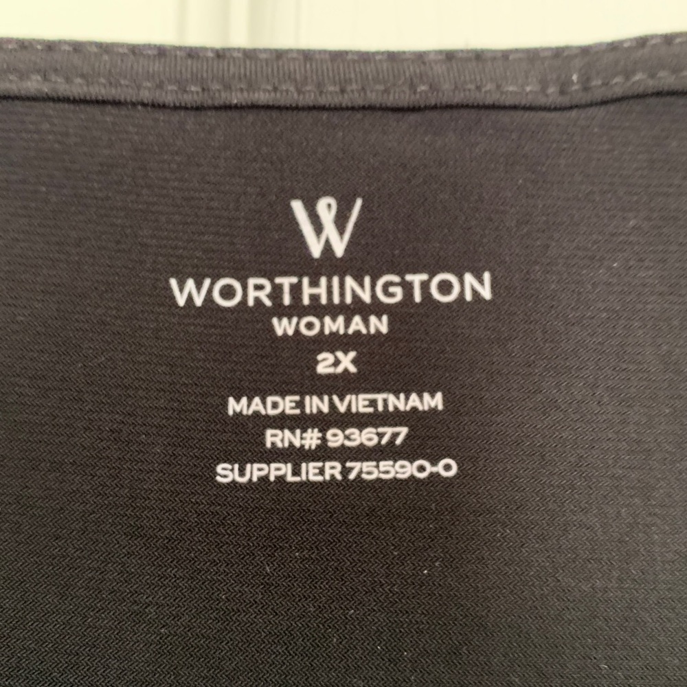 Worthington Black Blouse 2X - Picture 3 of 3
